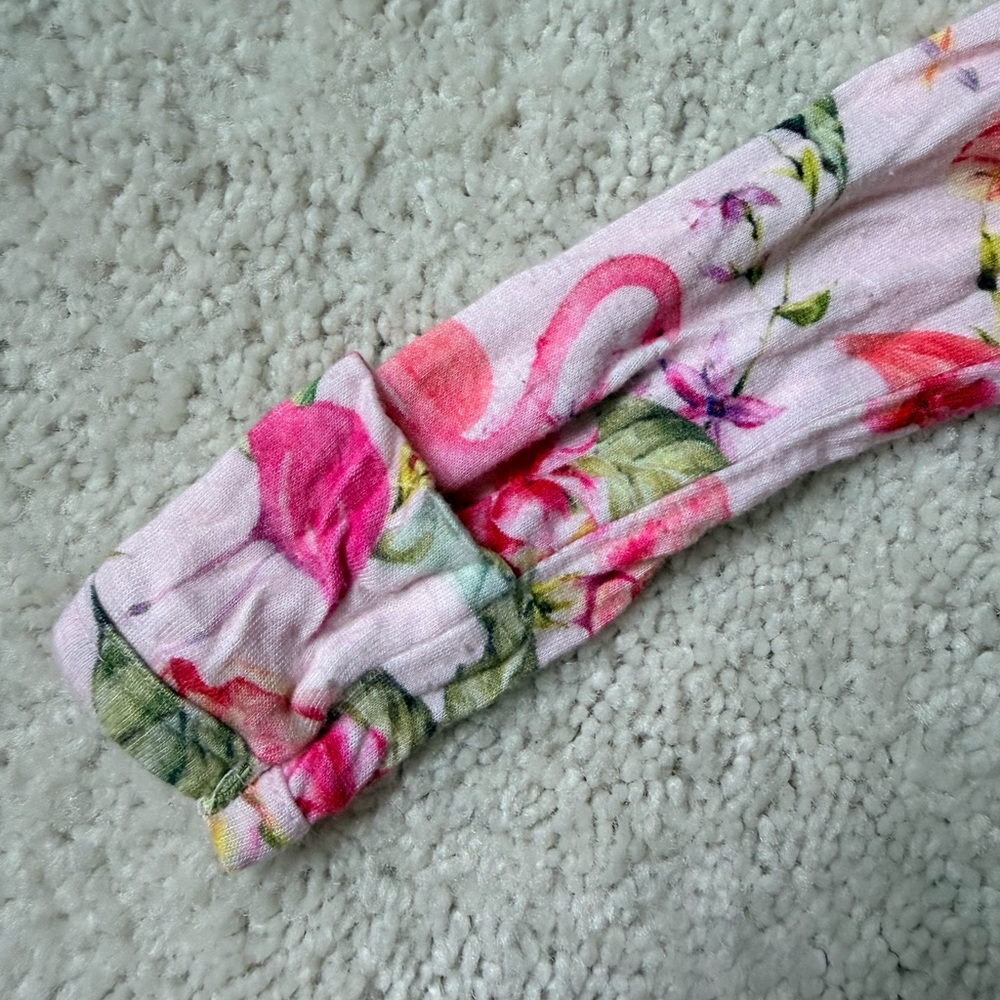 Posh Peanut Pink Flamingo “Leilani” Footie Ruffled Zippered One Piece - Picture 12 of 12